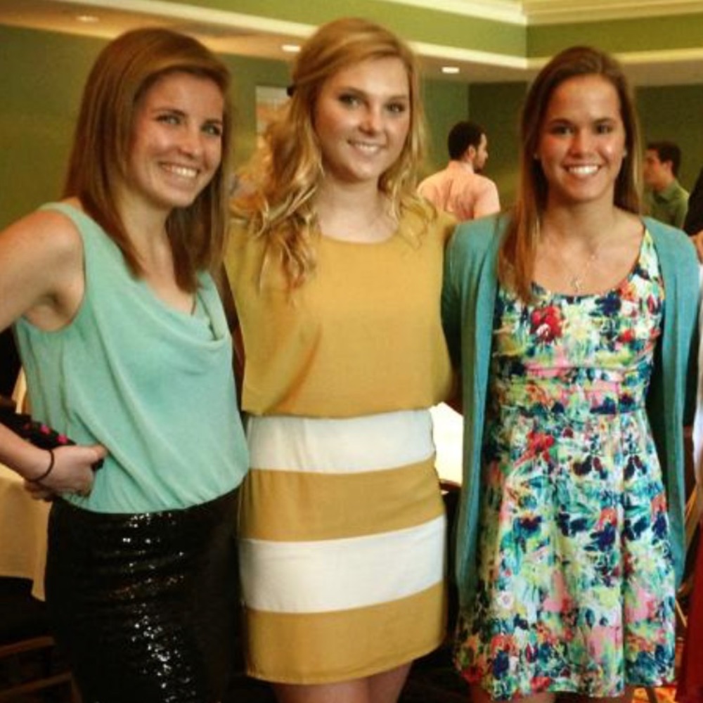 Mustard and cream colored dress